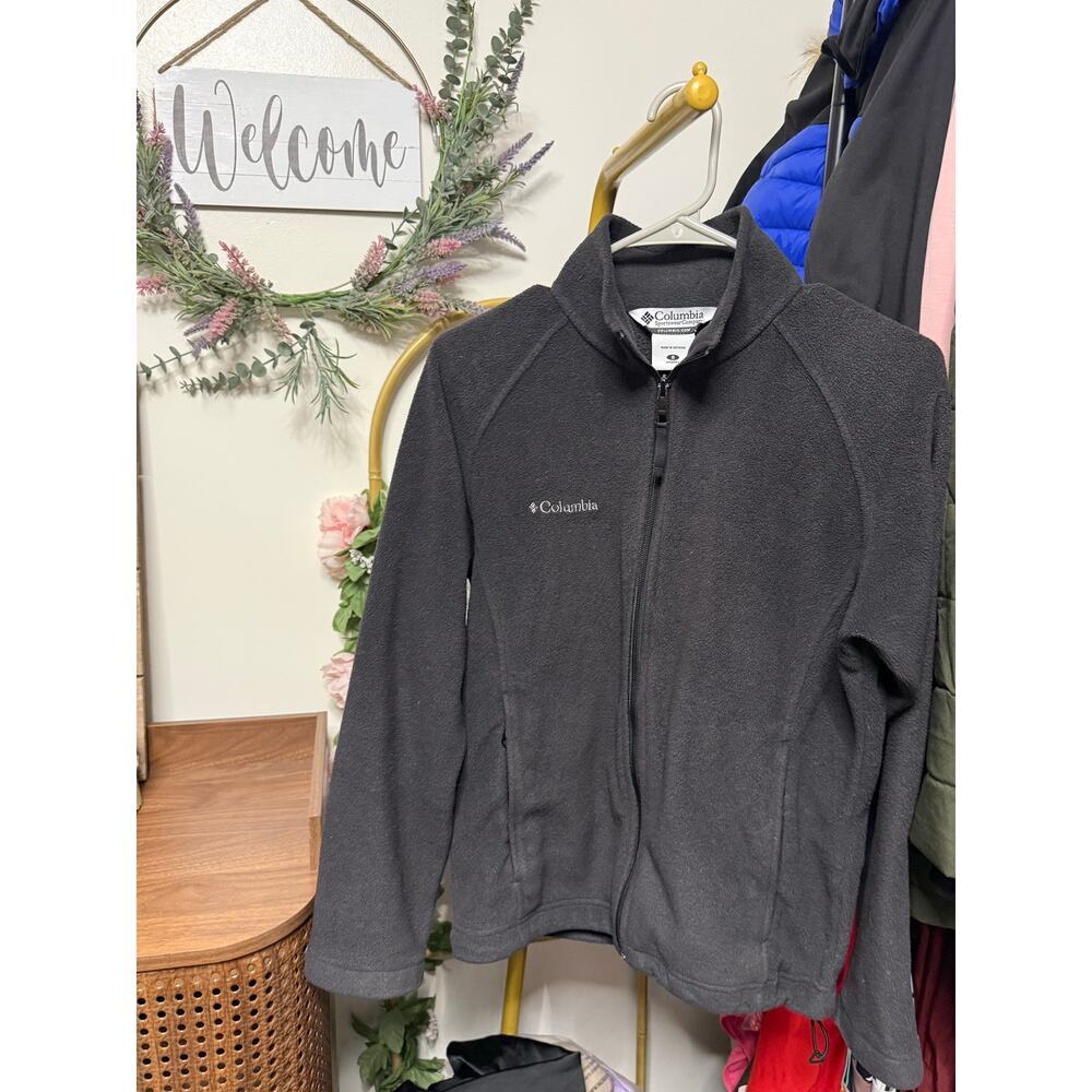 Columbia Sweatshirt Womens S Small Black Benton Springs Full Zip Fleece Jacket